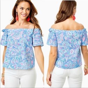 Lilly Pulitzer Tamara Off -The- Shoulder Top in Fish Kiss